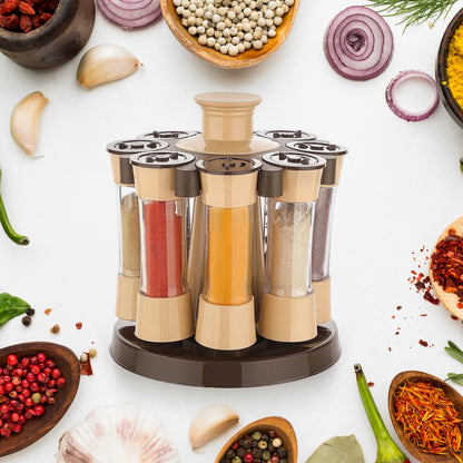 360 Revolving Spice Rack For Kitchen And Dining Table 8 Spice Jars