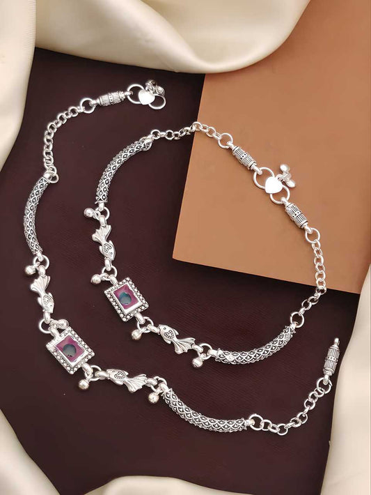 Women's Silver Plated Anklets