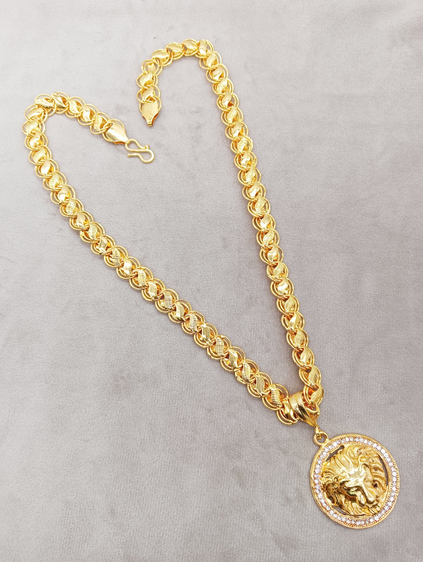 Luxurious Men's Gold Plated Pendant With Chain Vol 3