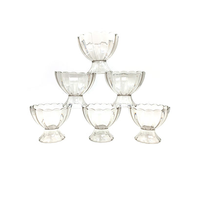 Elegant Glass Dessert Bowls - 6pcs for Ice Cream, Salad, and More